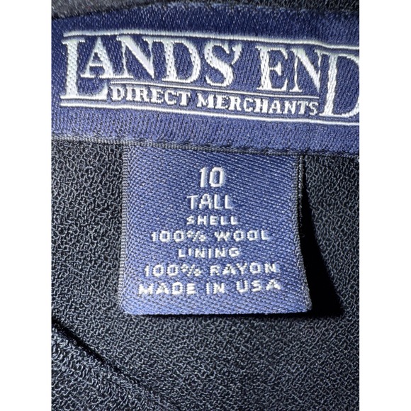 Lands' End Black Wool Sheath Dress Women's 10 Tall, USA,Long Sleeve. minimalist. - Picture 4 of 9